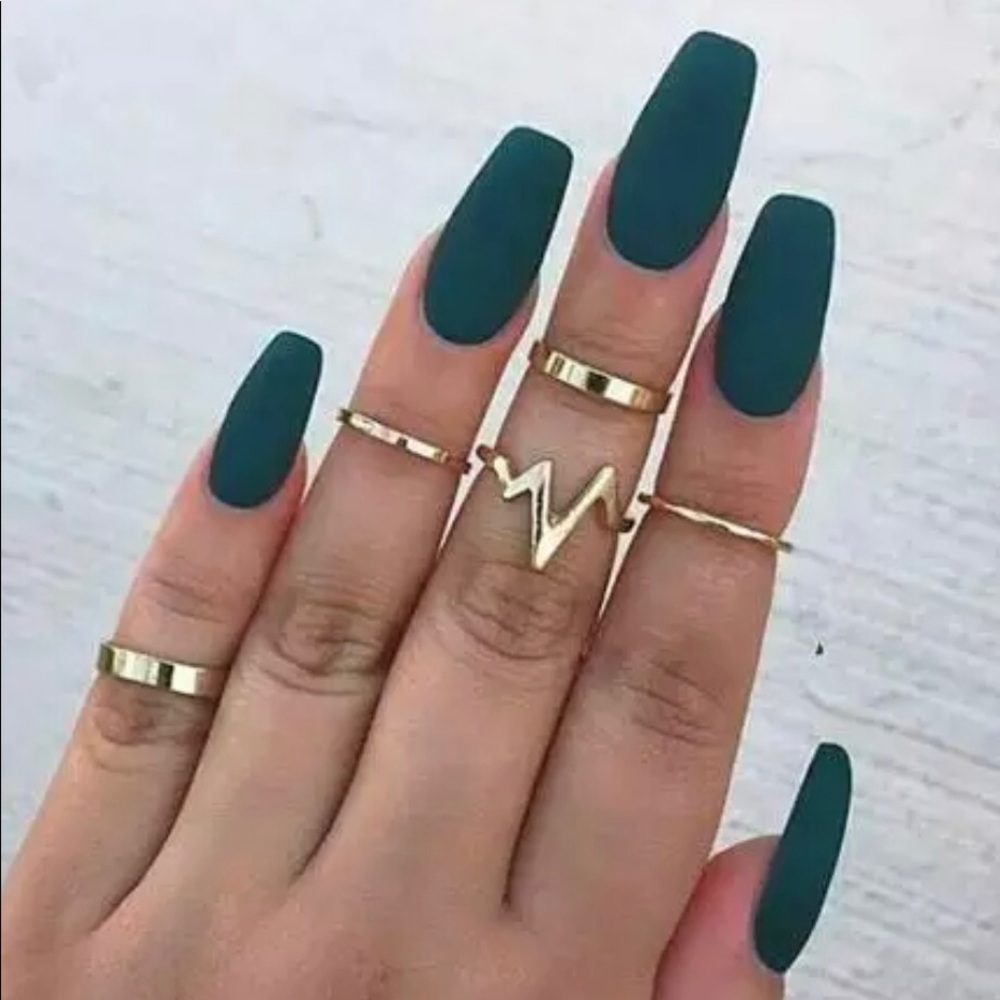 5 piece Gold MIDI Boho Vintage Ring Set